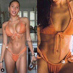 MONTCE SPARKLE TERRA ORANGE PEARL EURO BOW ALIX EARLE BIKINI SET - MEDIUM